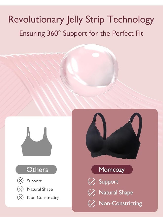 Momcozy Maternity & Nursing Bra - YN46 - Black - L  - Image 3