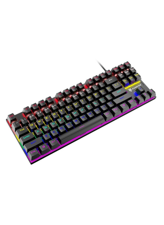 Generic - Hyun Silver Fox K80 Real Mechanical Keyboard 87 Key USB Luminous Green Axis Color Matching Keyboard E-sports Game Wholesale-Color:Color Matching White Powder - Image 1