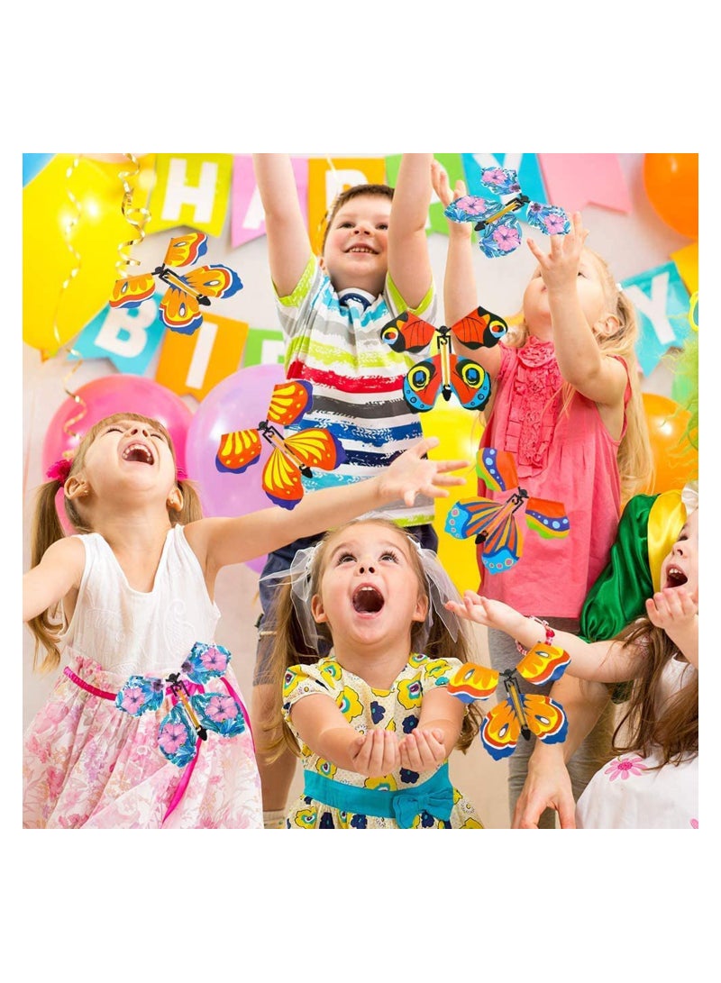 KASTWAVE Magic Fairy Flying Butterfly, Rubber Band Powered Wind up Butterfly Toy for Surprise Gift or Party Playing Outdoor Playing (15 Pcs) - Image 3