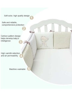 DUNISO 6 Pieces of Baby crib protective pads, male and female universal pure cotton rectangular surround pads, children's bed surround, soft, breathable and anti collision, 30cm * 30cm,blue  - Image 3