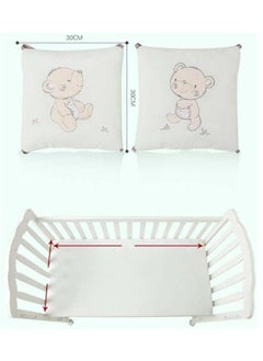 DUNISO 6 Pieces of Baby crib protective pads, male and female universal pure cotton rectangular surround pads, children's bed surround, soft, breathable and anti collision, 30cm * 30cm,blue  - Image 2
