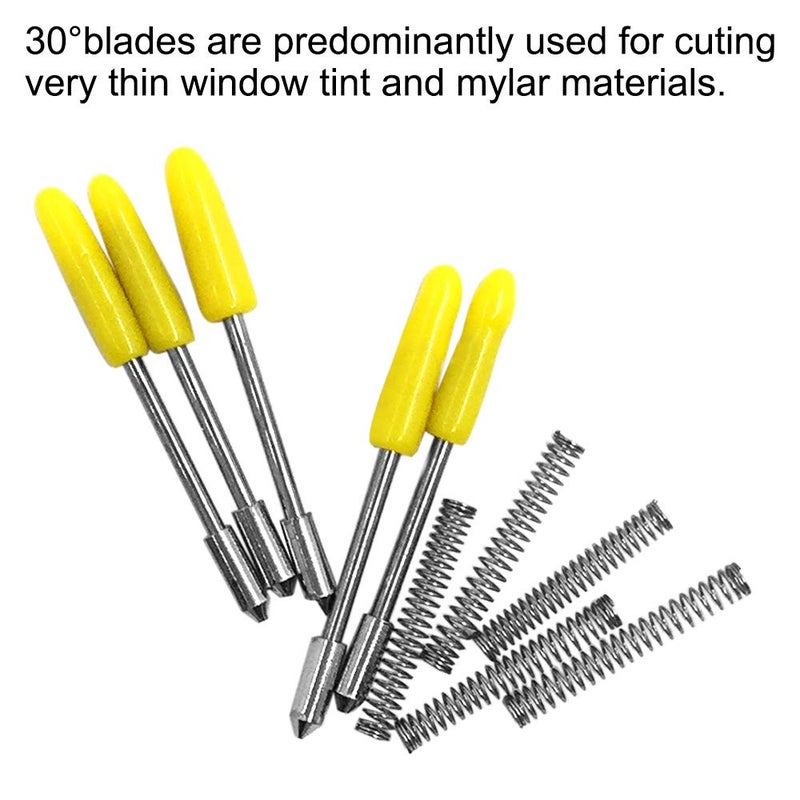 AFUNTA 30 pcs 30/45 /60 Degree Carving Knife Vinyl Cutter Plotter Cutting Blades for CB09 CB09U Graphtec â€“ Blue, Yellow, Red - Image 5