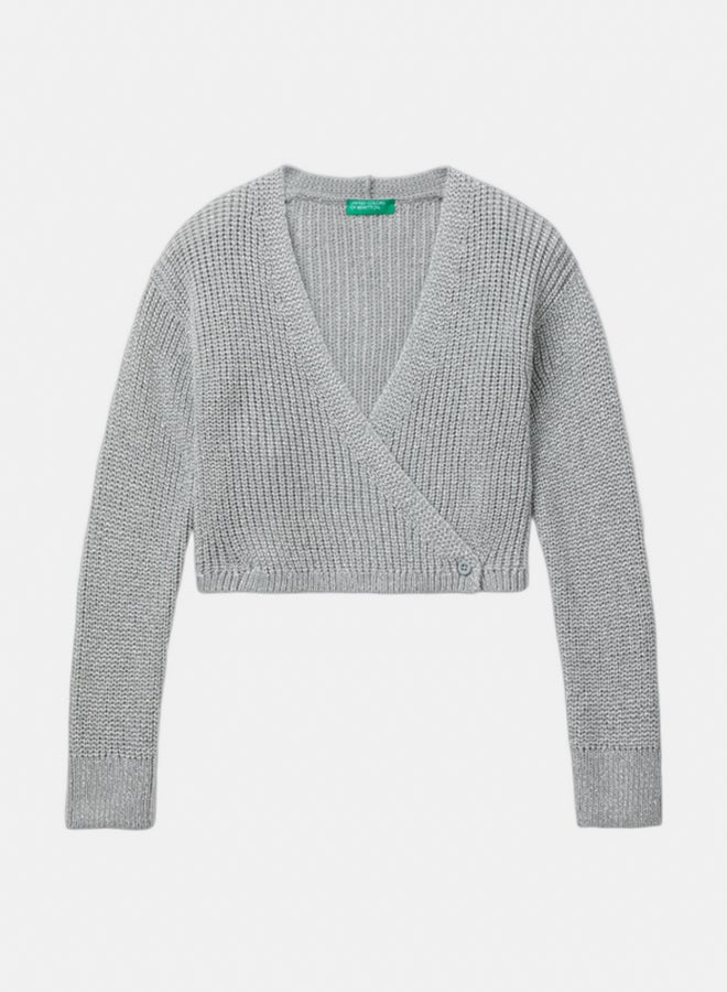 بينيتون كارديجان بنات قصير بخيوط لامعة