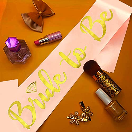 AMFIN® (Pack of 2) Bride to Be Sash and Bride Hairband Combo Set for Bachelor Parties Bride to be Props for Wedding Bride to be Decorations - Rose Gold - Image 5