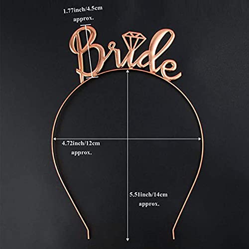 AMFIN® (Pack of 2) Bride to Be Sash and Bride Hairband Combo Set for Bachelor Parties Bride to be Props for Wedding Bride to be Decorations - Rose Gold - Image 4