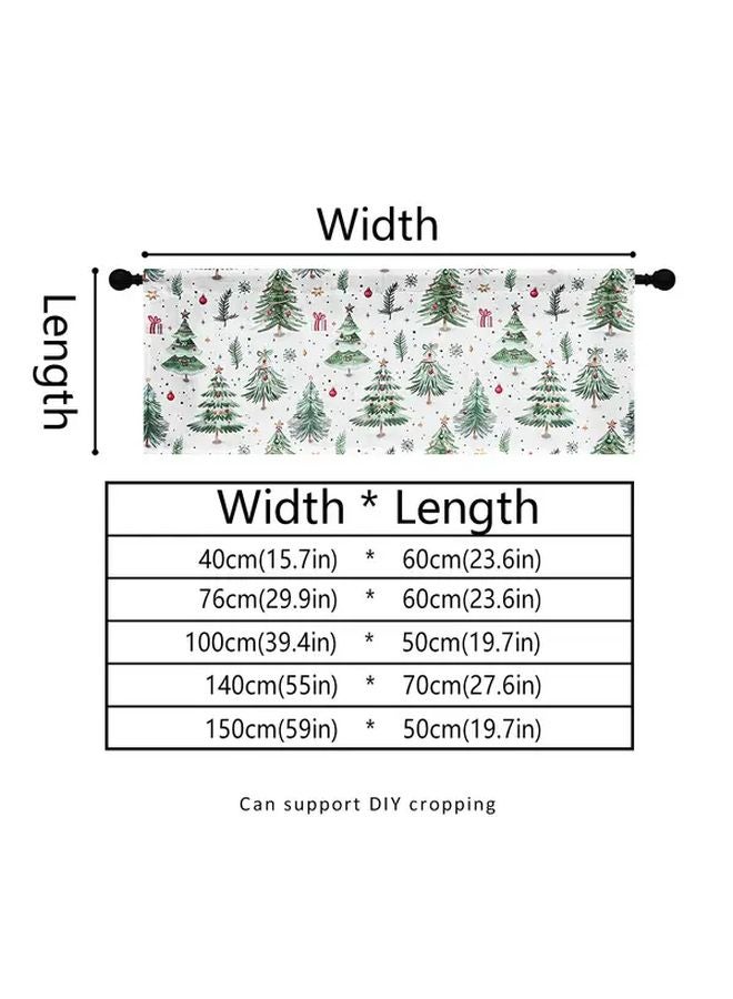 Christmas Forest Curtain Blackout Window Drape Pine Trees Red Green Holiday Design Rod Pocket Machine Washable Polyester Fabric Size W76 L60 - Image 5