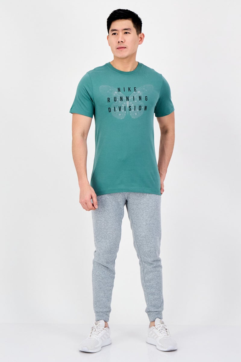 Nike Men Sportswear Fit Short Sleeve Running T-Shirt, Green - Image 2