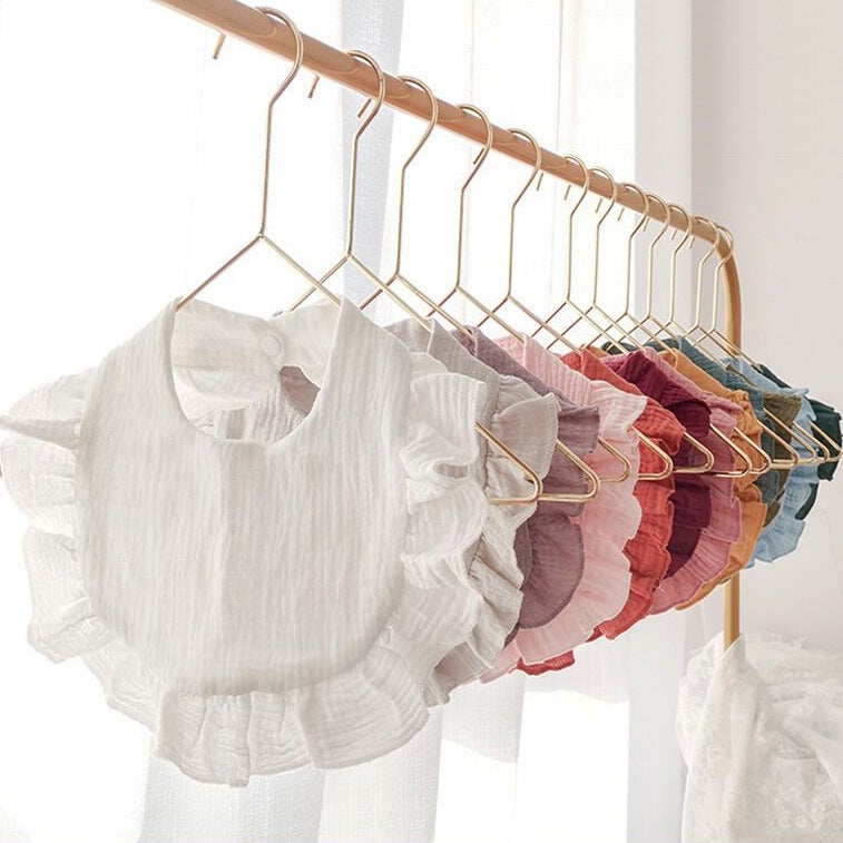 New Baby Saliva Towel Ruffled Children Baby Cotton Gauze Lace Bib Bib Saliva Pocket - Image 2
