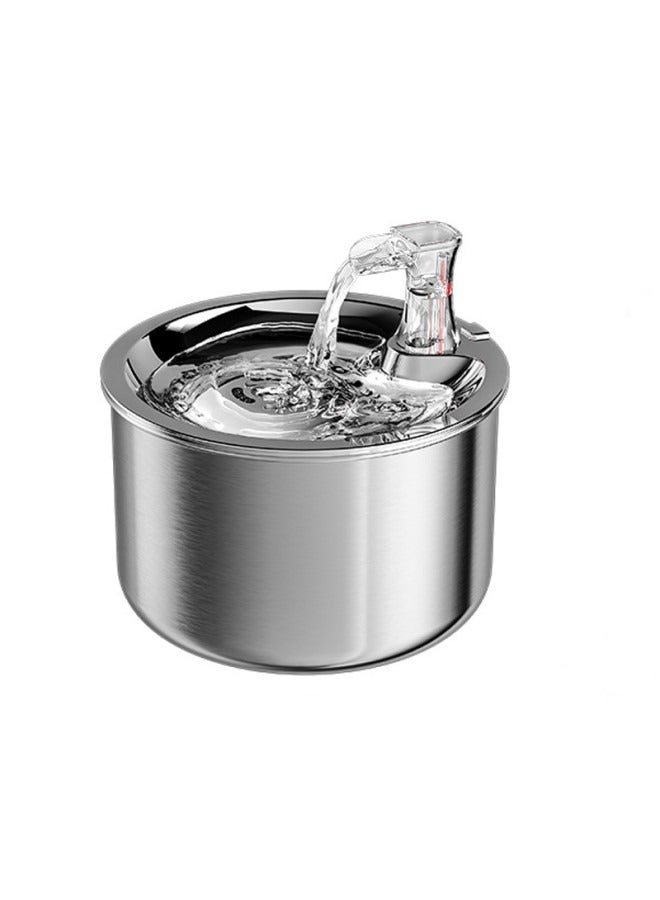 نافورة قطة أوتوماتيكية من الفولاذ المقاوم للصدأ سعة 2 لتر لشرب المياه المتدفقة لكلاب مرشح ذكي لشرب الحيوانات الأليفة مع جهاز استشعار - Image 2