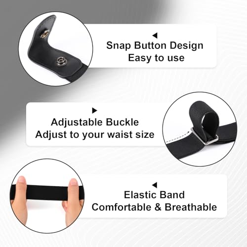 WHIPPY Buckle Free Comfortable Elastic Belt for Women or Men, Buckle-less No Bulge No Hassle Invisible Belts, Black, Small Size 22-36 inches - Image 2