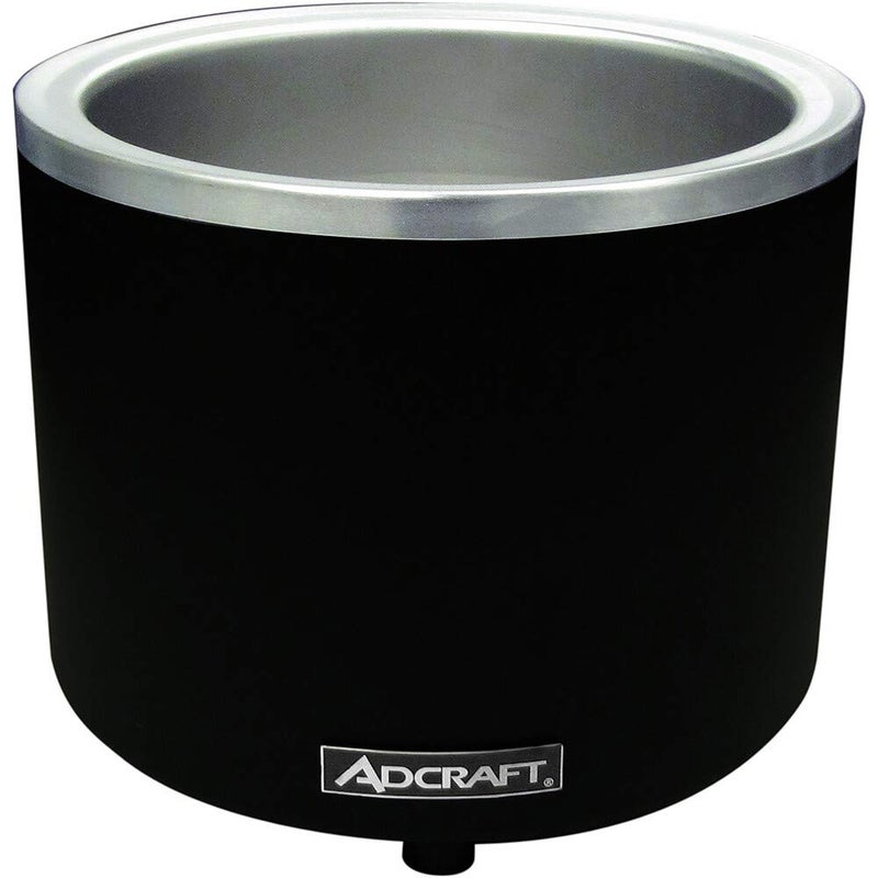 Adcraft Adcraft FW1200WRB Countertop Soup Warmer with Thermostatic Controls Food Cooker Black Stainless Steel 1200Watts 120v7 quarts 