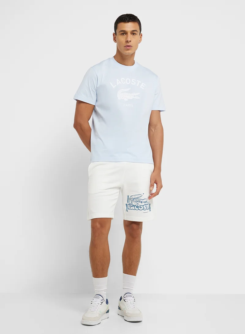 LACOSTE Logo Graphic Crew Neck Short Sleeve T-Shirt