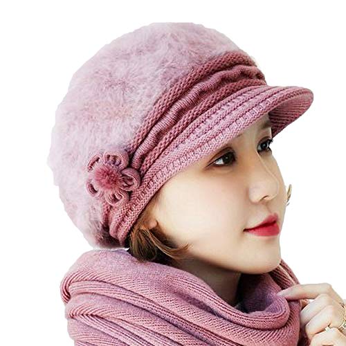 iSWEVEN Women's Wool Beanie Cap (ISW_NWC4058D_Taffy-Pink_Free Size) - Image 1
