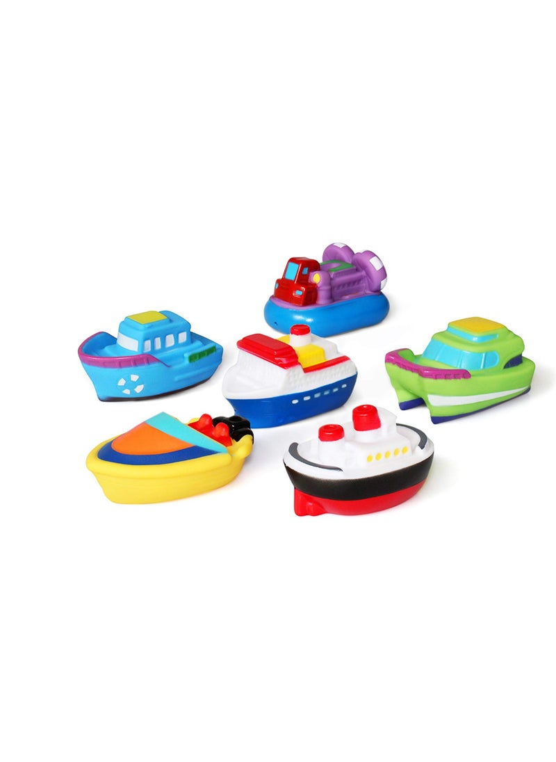 KASTWAVE - Bathtub Floating Bath Toys, Boat Toys for Toddlers 1-3 Bathtub Learning Water Toys and Bathroom Toys Bath Boats Squirters Floating Wind-up Toys Swimming Pool Games Water Play Set Gift (6PCS) - Image 1