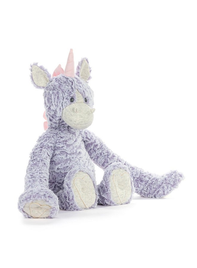 ديمداكو لعبة ديمداكو هارتفول هوجز، بوليستر، ناعمة ومحببة، مرجحة، حيوان محشو، أرجواني ورمادي، وحيد القرن، مقاس 14 × 13 بوصة - Image 4