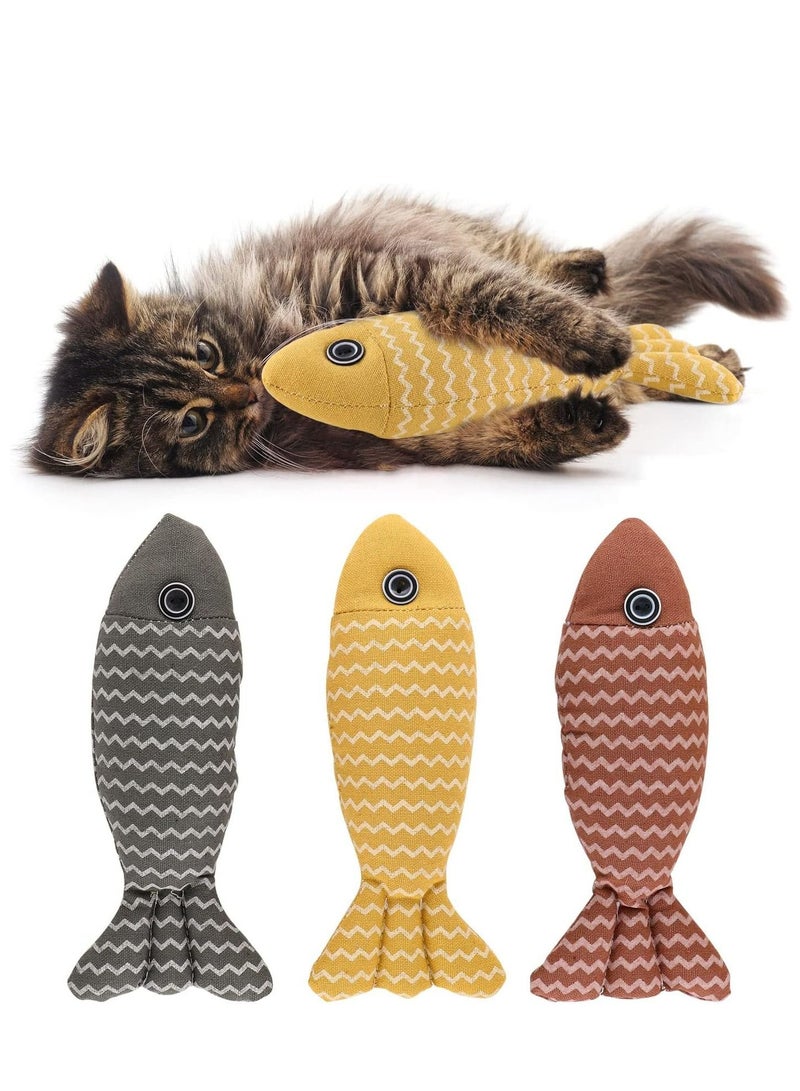 Arabest 3 Pack Toy, Fish Cat Toy, Cat Chew Toy Bite Resistant Catnip Toys for Cats, Catnip Cat Toys, Cat Teething Chew Toy - Image 1