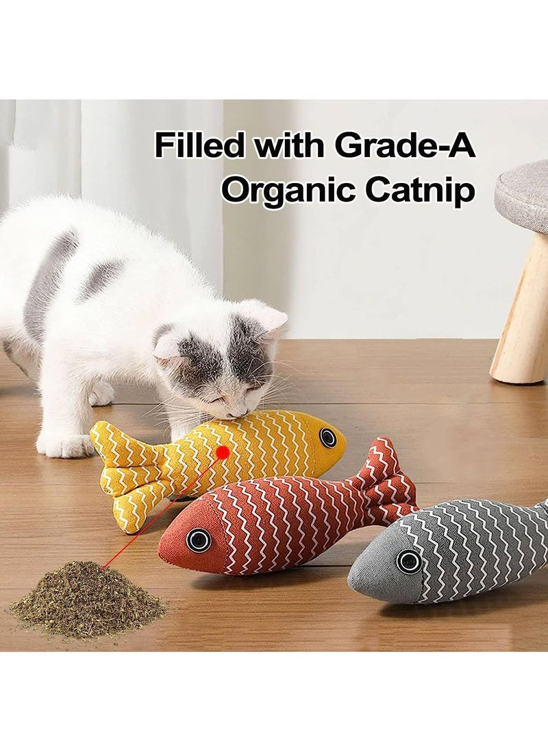 Arabest 3 Pack Toy, Fish Cat Toy, Cat Chew Toy Bite Resistant Catnip Toys for Cats, Catnip Cat Toys, Cat Teething Chew Toy - Image 2
