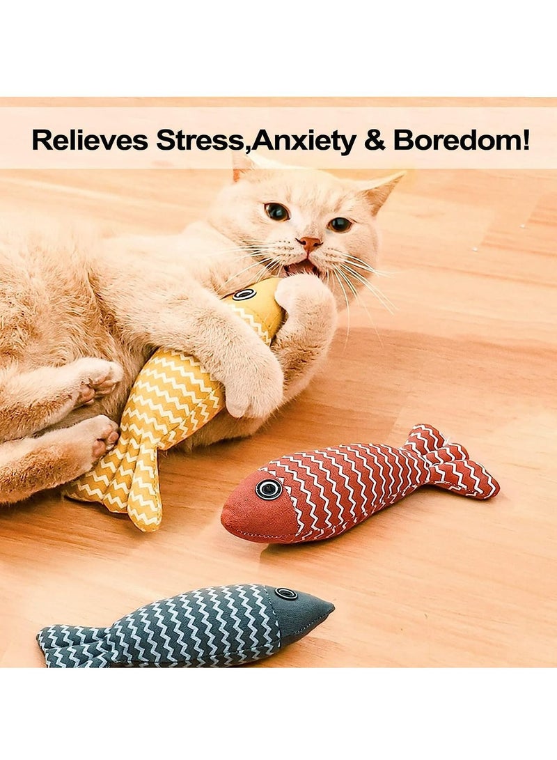 Arabest 3 Pack Toy, Fish Cat Toy, Cat Chew Toy Bite Resistant Catnip Toys for Cats, Catnip Cat Toys, Cat Teething Chew Toy - Image 3