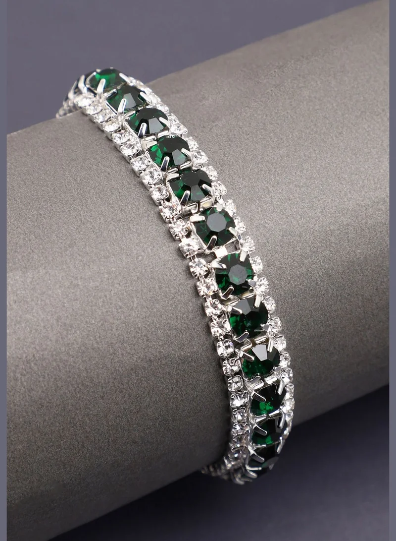 SOHI Silver Plated Party Designer Stone Bracelet For Women