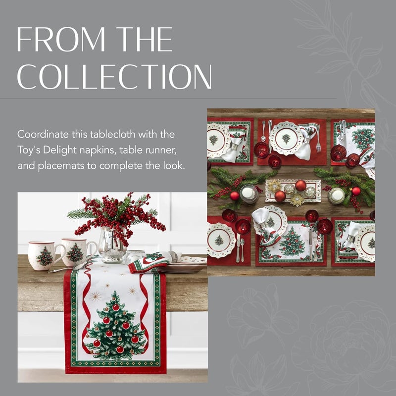 Elrene مفرش طاولة عيد الميلاد المقاوم للتجاعيد من إيلرين فيليروي وبوش - 70 بوصة دائري متعدد الألوان - Image 5