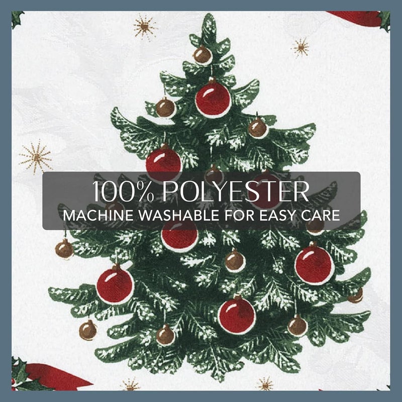 Elrene مفرش طاولة عيد الميلاد المقاوم للتجاعيد من إيلرين فيليروي وبوش - 70 بوصة دائري متعدد الألوان - Image 4