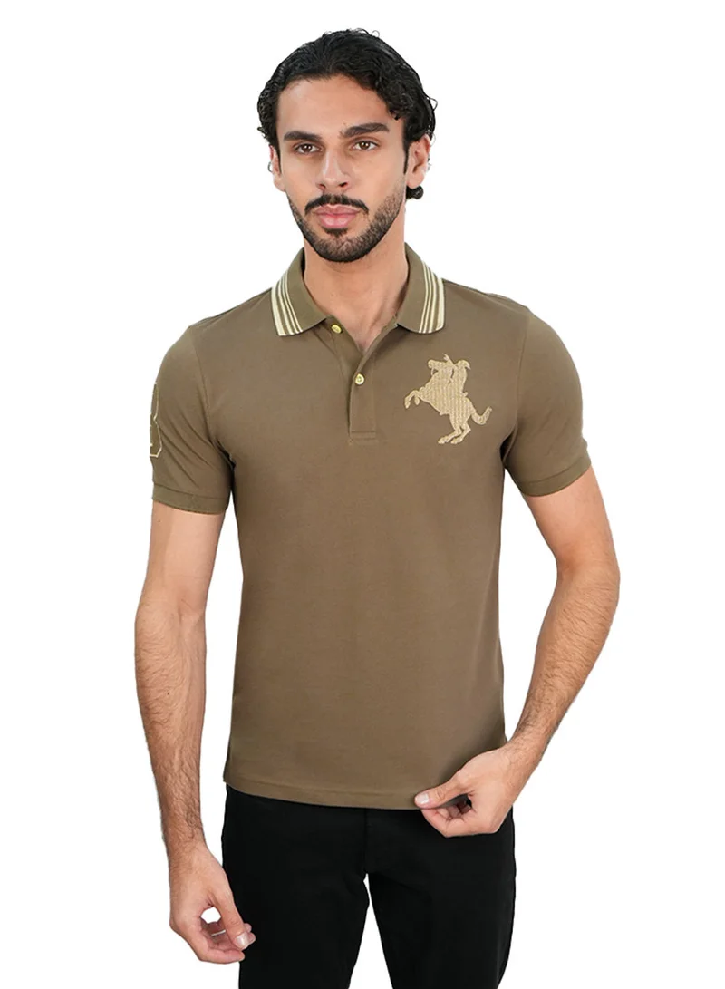 Men's Slim Cotton Lycra Napoleon Polo