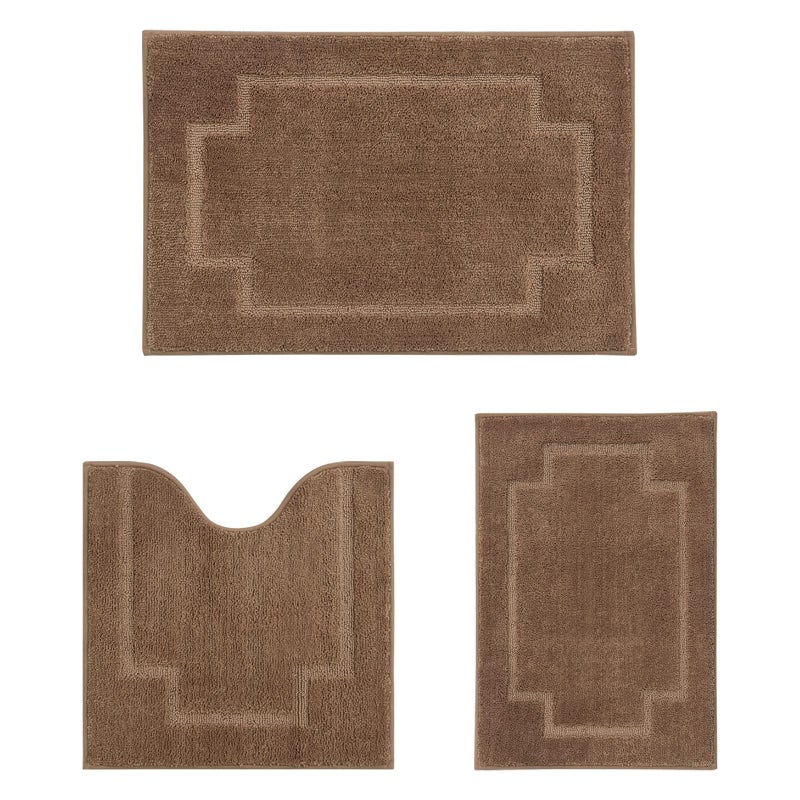 CNNJ Bath Rugs Set 3 Pieces Bathroom Mat Soft Absorbent Plush Shaggy Soft Floor Non Slip Shower Bath Tub Machine Washable Spice