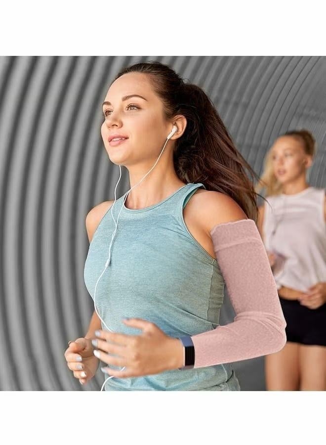 1 Pairs Women's Long Ultra-thin Lace Gloves Sun UV Protection, Cooling Mesh Tulle Sunscreen Sleeves Fingerless Arms Gloves for Indoor Outdoor - Pink  50cm - Image 5