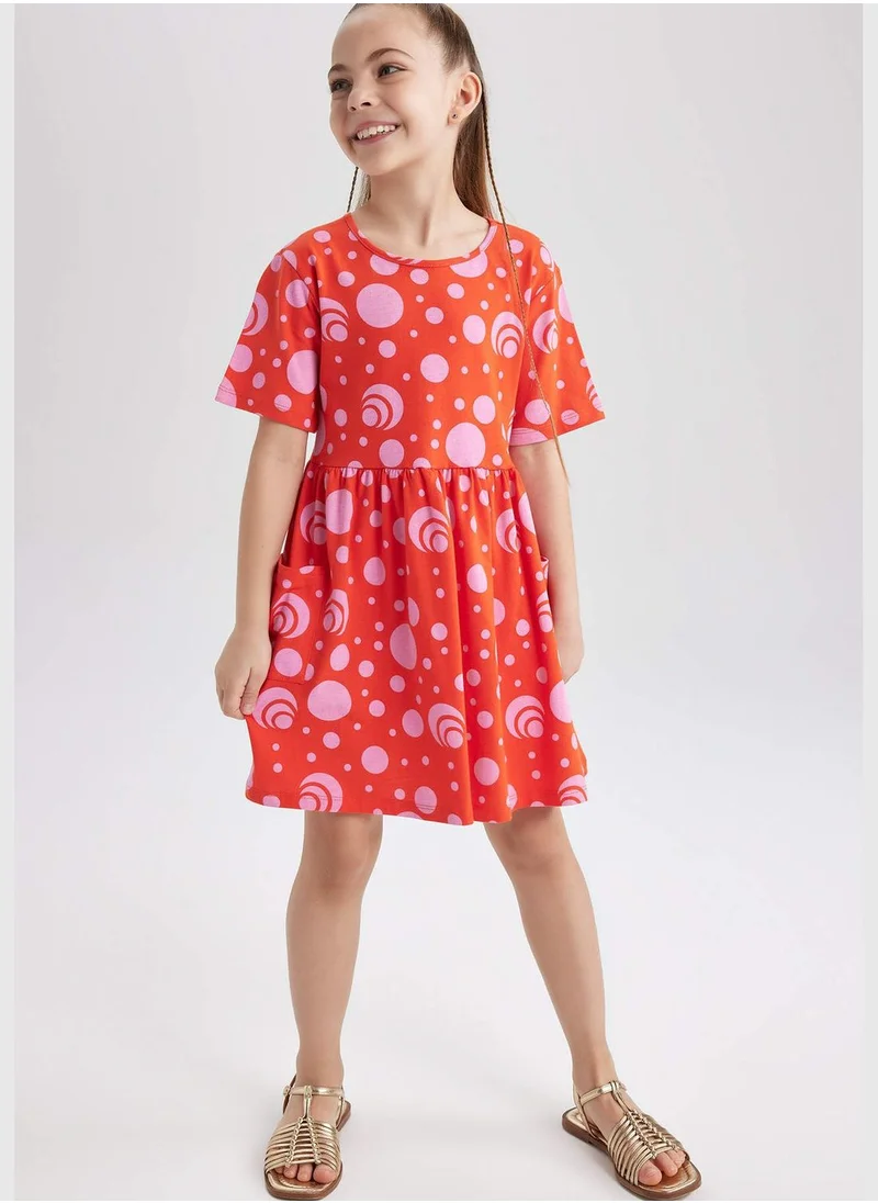 ديفاكتو Girl Short Sleeve Knitted Dress