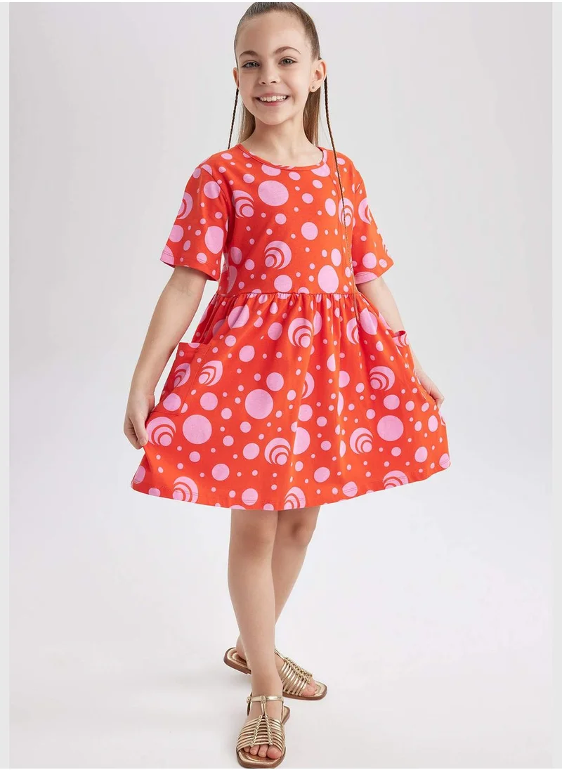 ديفاكتو Girl Short Sleeve Knitted Dress
