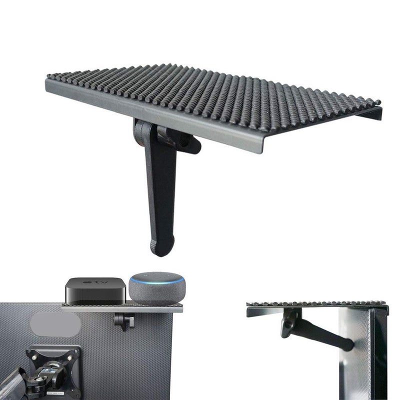 YOKEPO YOKEPO Platform Solid Screen Shelf Adjustable Mount Desktop PC Monitor Used to Place Cable Box Speakers Apple TV PlayStation Camera Frames Remote Black New 8 inch 