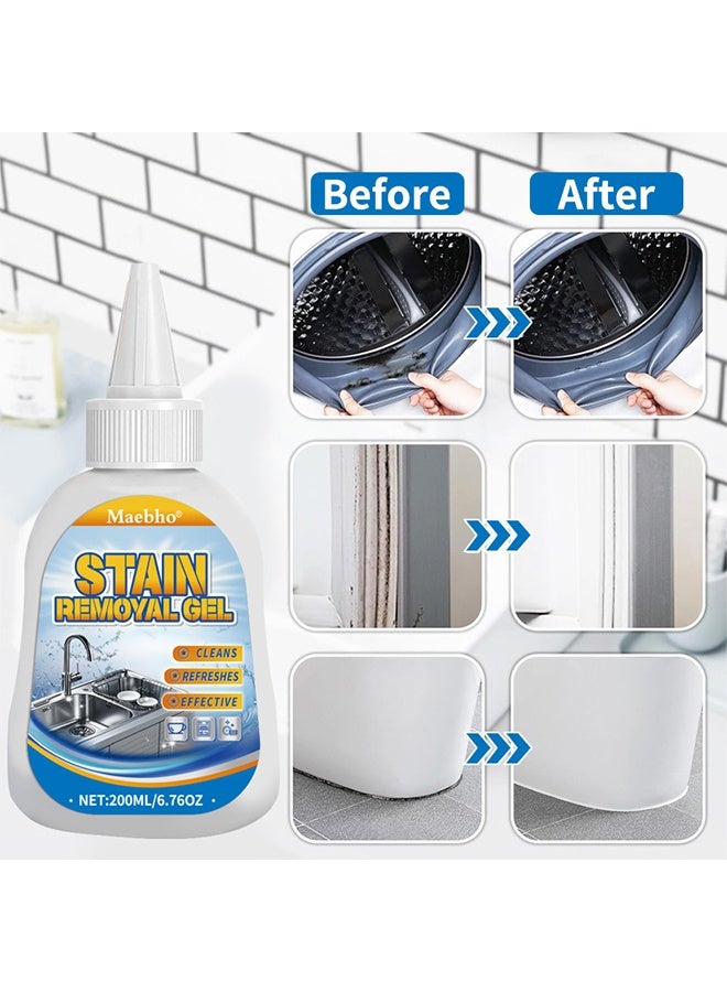 Maebho Stain Removal Gel，Mold and Mildew Removal Gel Stain Cleaner Household Cleaning for Washing Machine Washer Tiles Grout Sealant Kitchen Bathroom Sinks Showers Bathtub-200ml - Image 1