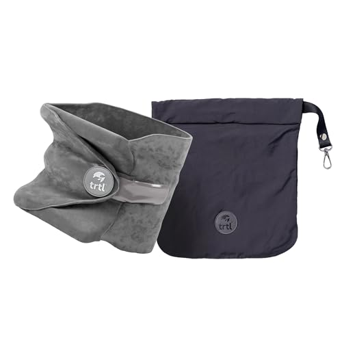 trtl Pillow - Scientifically Proven, Super Soft Neck Support Travel Pillow for Sleeping - Lightweight and Machine Washable - Ergonomic Design for Traveling on Airplanes, Cars, and Trains - Grey - Image 1