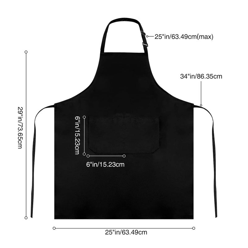 Nymmoata 2 Pack Adjustable Black Apron for Cooking Classes, BBQs, Art & Craft Parties, Religious Events, Neighborhood Gatherings â€“ Large Pockets, Easy to Clean, Fits Most Sizes, Ideal for Customization & Gifts - Image 2