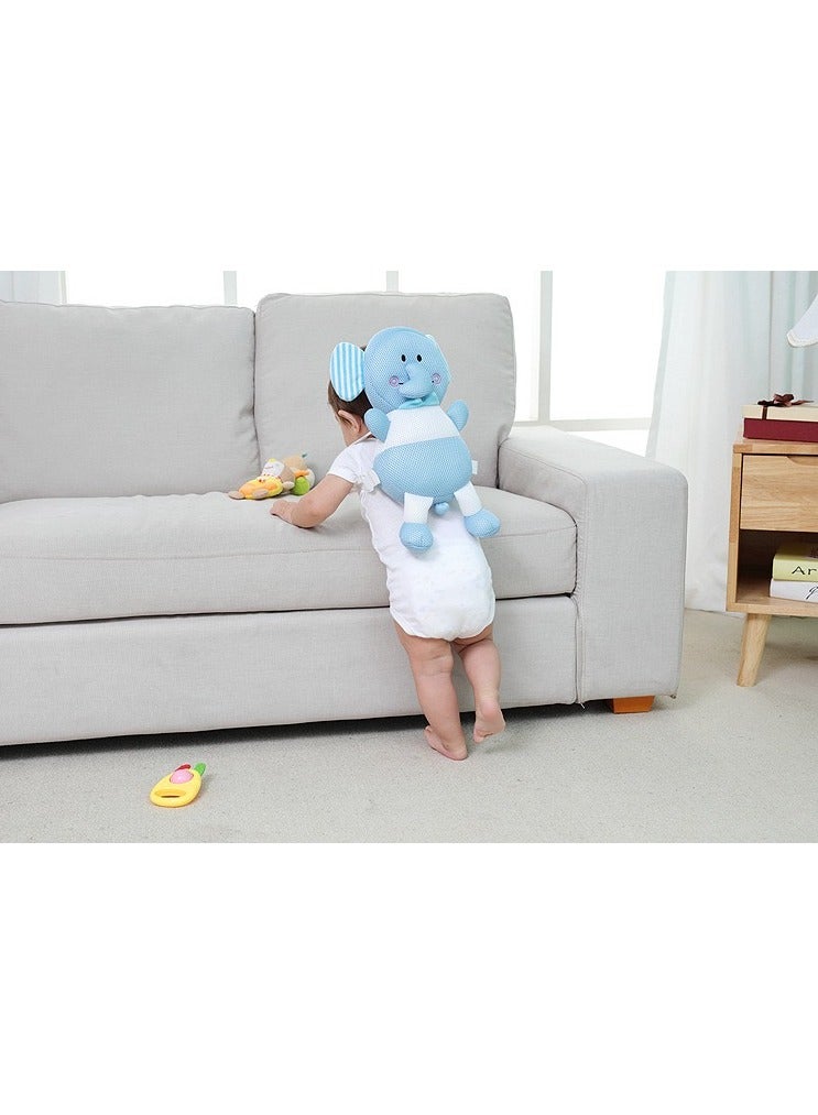 Toddler Baby Head Protection Cushion Backpack Wear,Grey Elephant - Image 2