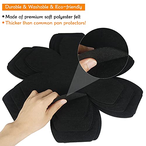 BYKITCHEN Larger & Thicker Pan Protectors, Set of 12 and 3 Different Sizes, Felt Pot Pan Separators, Pan Dividers Pads for Stacking and Protecting Your Cookware - Image 5