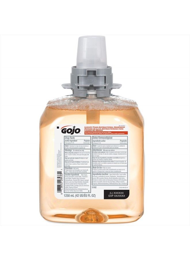 Gojo Luxury Foam Antibacterial Handwash, Fresh Fruit Fragrance, 1250 mL Foam Hand Soap Refill FMX-12 Push-Style Dispenser (Pack of 4) – 5162-04 - Image 2