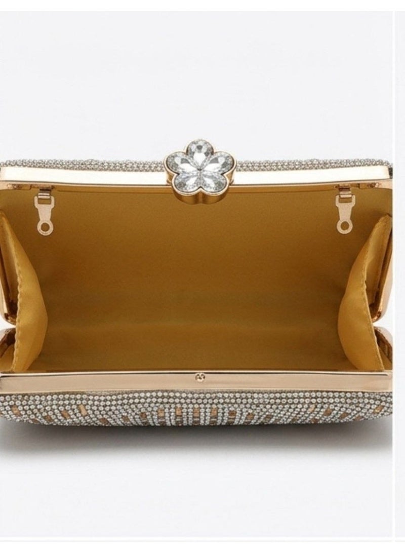 Women's handbag and crossbody bag adorned with sparkling crystal rhinestones and sequins; a perfect handbag for weddings and proms. - Image 3
