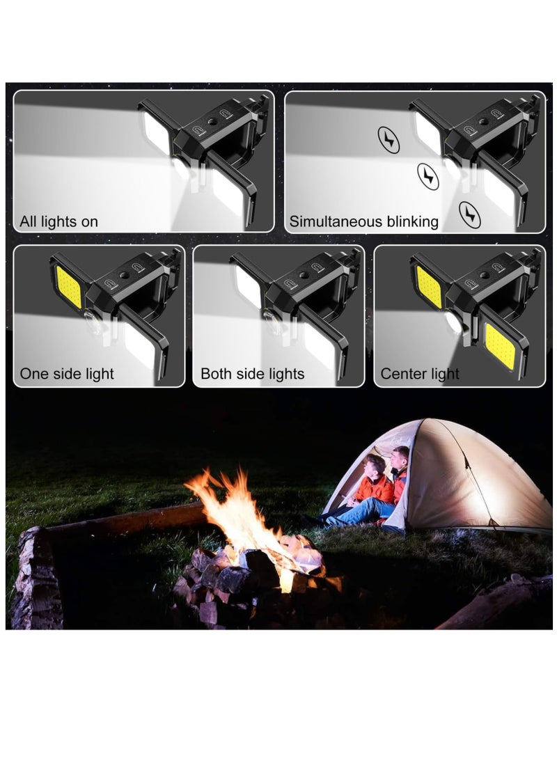 Excefore - Cob Keychain Work Light, 5 Modes, 90° Foldable Lamp, 2 Pcs Upgrade 1000 Lumens Rechargeable Mini Flashlight with Bottle Opener Magnet for Outdoor Camping Fishing Hiking, Gifts to My Man - Image 1