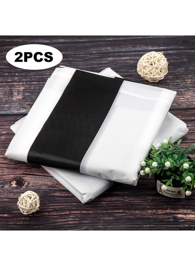 peony man 2 Pieces Black and White Striped Tablecloth Plastic Stripe Table Cover Waterproof Rectangle Tablecloth for Holiday Party Picnic Decoration - Image 4