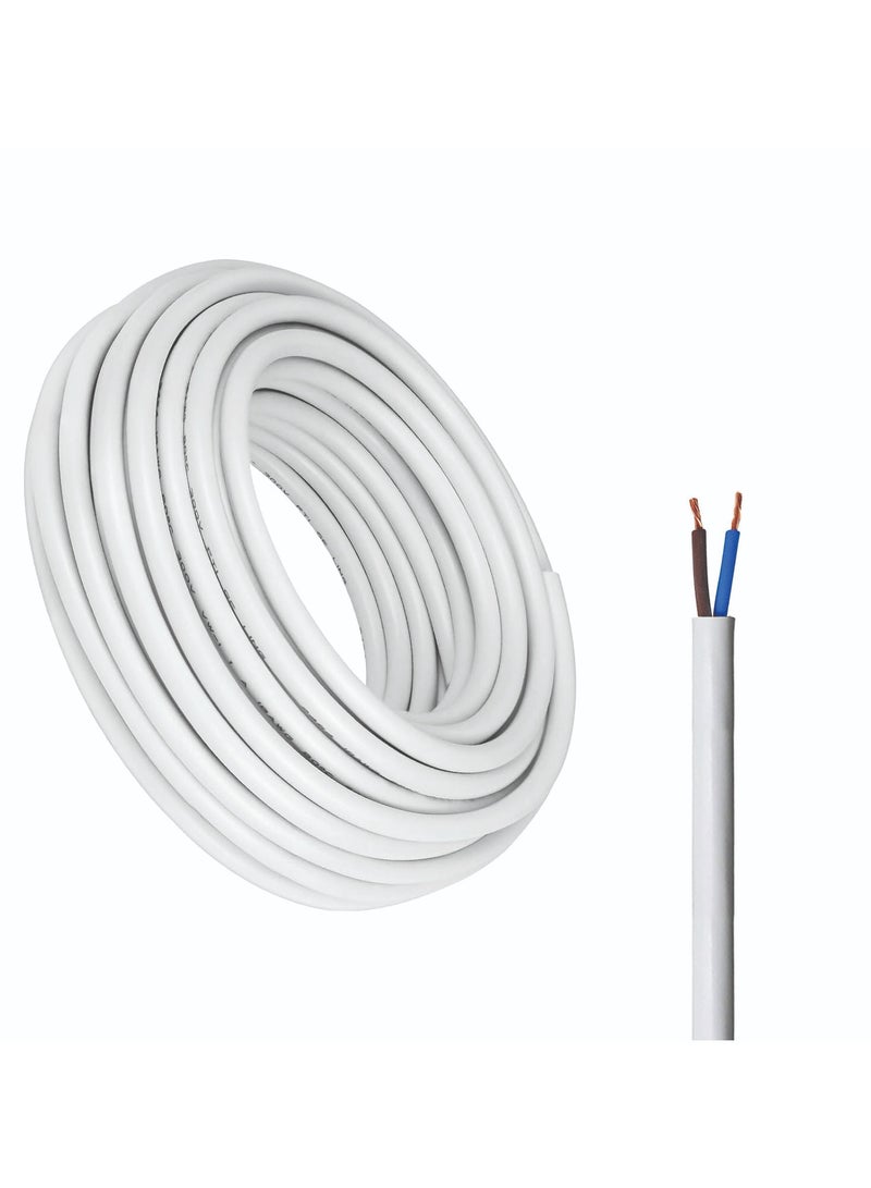 Duravel Duravel  Electrical Cable Wire, White PVC Insulated, Round Flexible Power Cord (2 CORE 30 METER, 1.5 MM)  - Image 1