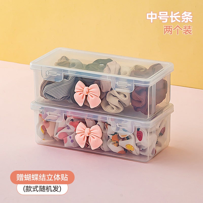 Childrens Hair Accessories Storage Box Desktop Girls Rubber Band Hair Rope Hairpin Hairpin Hairpin Sorting Hairband Headband Transparent Jewelry Box Large Square 1 Pack - Image 4