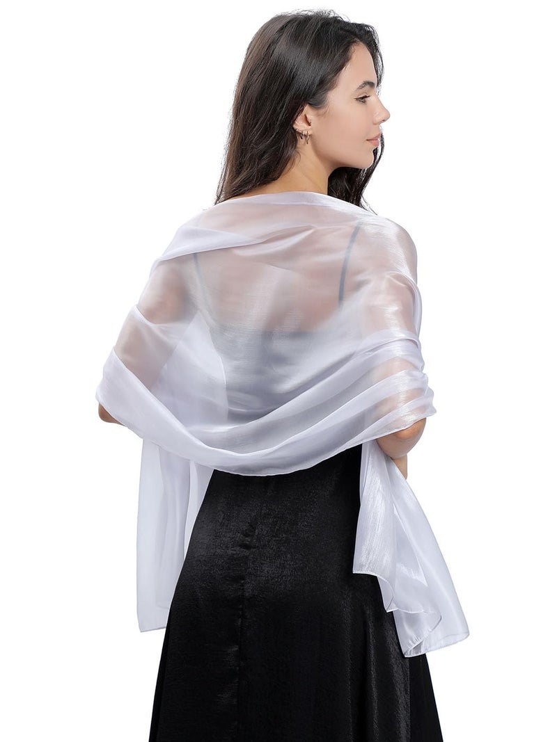 EASEDAILY Women's Shawls and Wraps for Evening Dresses Sparkling Wedding Scarf Sheer Bridal Stole for Bride and Bridesmaid - Image 5