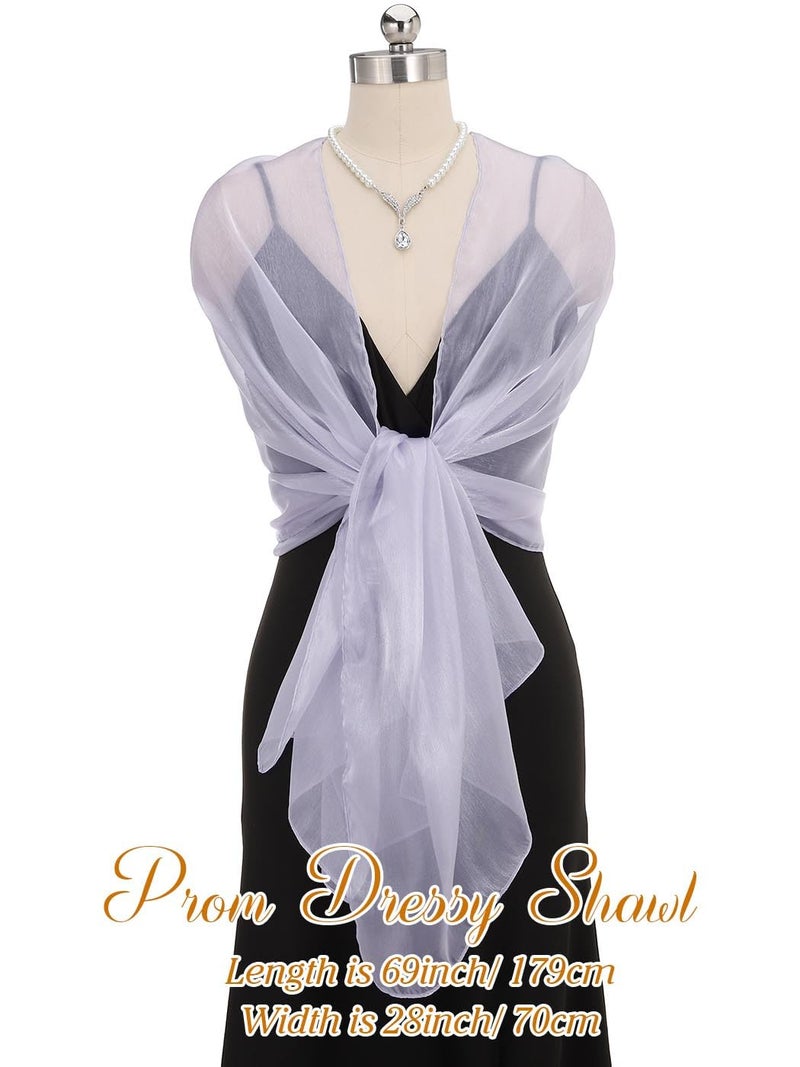 EASEDAILY Women's Shawls and Wraps for Evening Dresses Sparkling Wedding Scarf Sheer Bridal Stole for Bride and Bridesmaid - Image 3