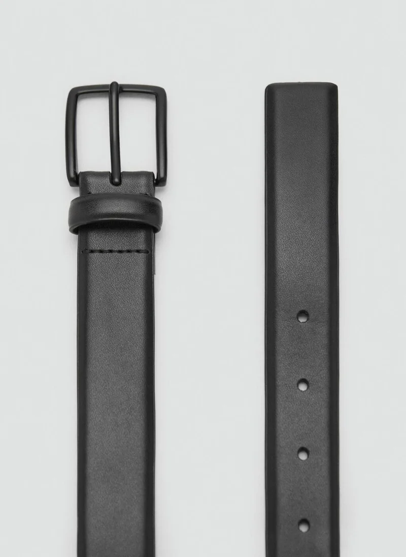 Mango Man Buckle Leather Belt