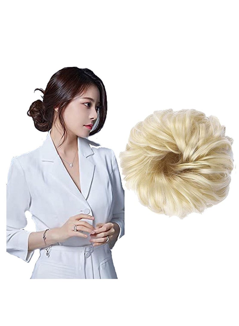 إستيل Eestelle messyBun Scrunchie مع شريط مطاطي مرن وصلات شعر ذيل حصان أوبدو Chignon دونات على شكل ذيل حصان شعر صناعي مجعد للنساء (613 #) - Image 1