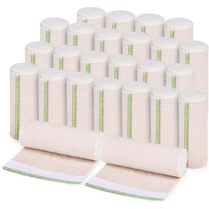 GT Premium Elastic Bandage Wrap 6 25 Pack Hook Loop Fasteners at Both Ends Latex Free Hypoallergenic Compression Roll Reusable Bandages for Waist Legs Elbow Knee Wrap