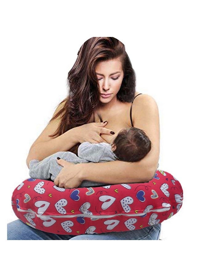 Kradyl Kroft 5In1 Baby Feeding Pillow With 100% Cotton Detachable Cover | With Belt And Baby Hoop | Breastfeeding Pillow | Nursing Pillow (Heart Story) - Image 2