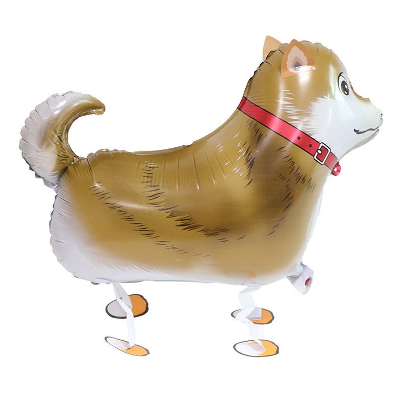 Walking animal balloon aluminum film balloon cartoon unicorn walking pig night market stall toy balloon wholesale Walking Akita dog (pump inflation does not walk)