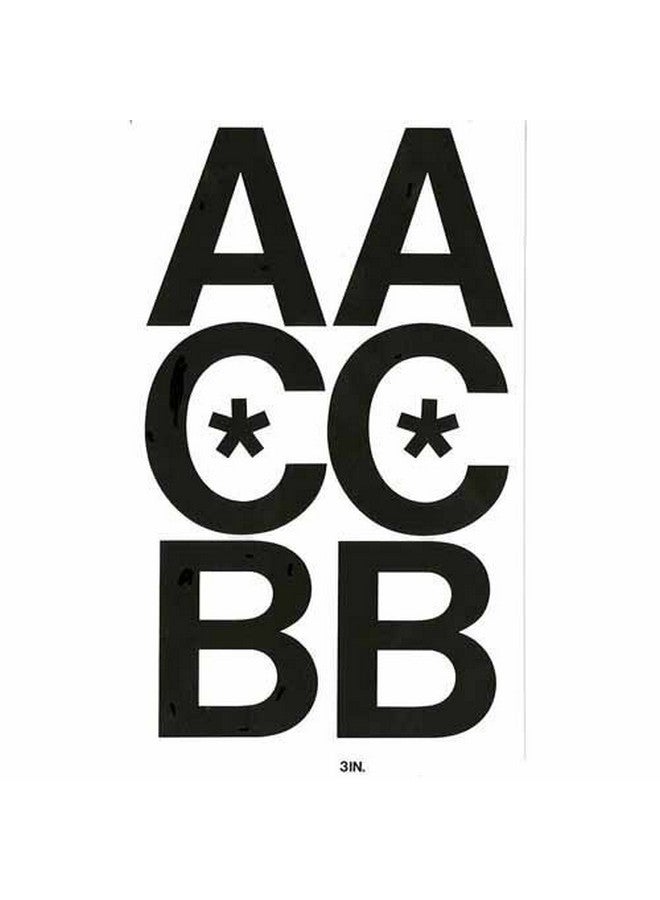Chartpak Press-On Vinyl Uppercase Letters, Self Adhesive, Black, 3"H, 50/Pack - Image 2